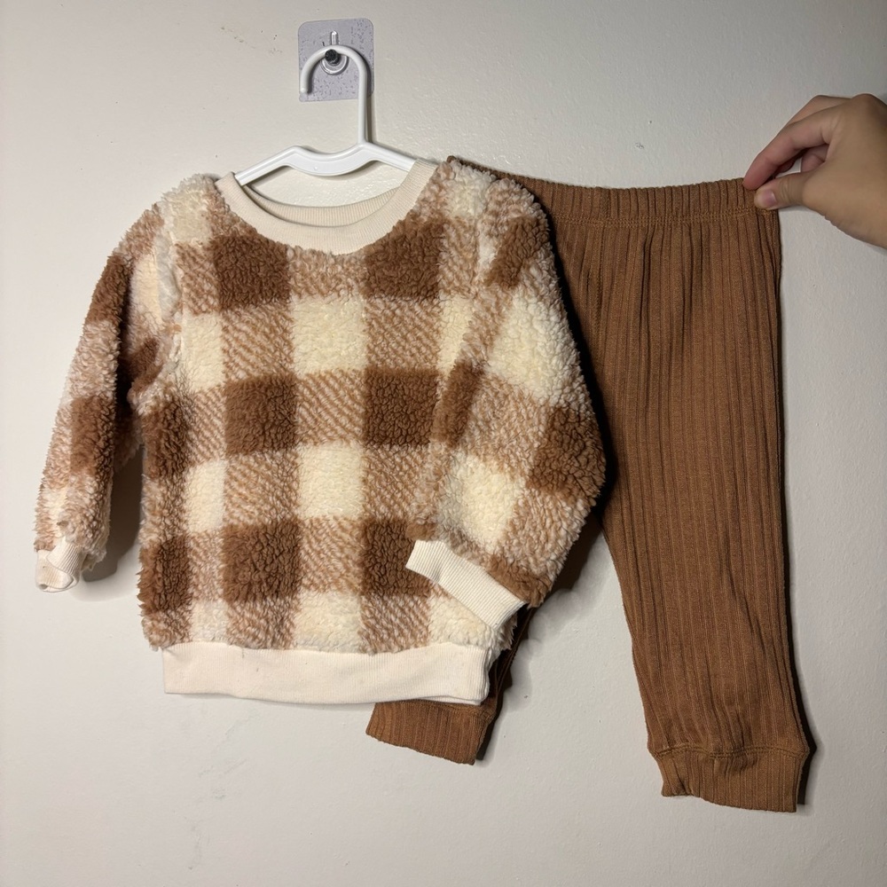 Cozy Plaid Sweater and Pants Set